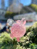 Flying pigs, Hot sculpted hand blown glass ornaments